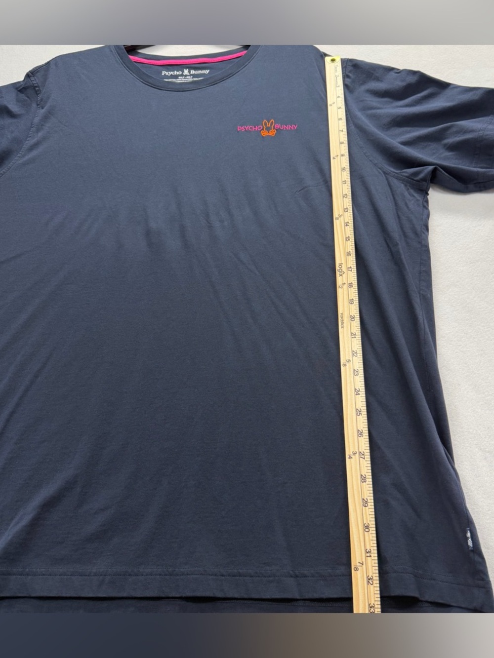 Psycho Bunny Black Short Sleeve T-shirt Pink/Orange Embroidered Logo Size 4XLT - Picture 7 of 8